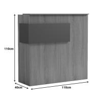 Γραφείο reception Optima pakoworld με led sonoma-ανθρακί 110x40x110εκ