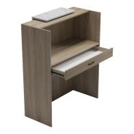 Γραφείο reception Zowel pakoworld με led sonoma-λευκή όψη μαρμάρου 90x40x110εκ