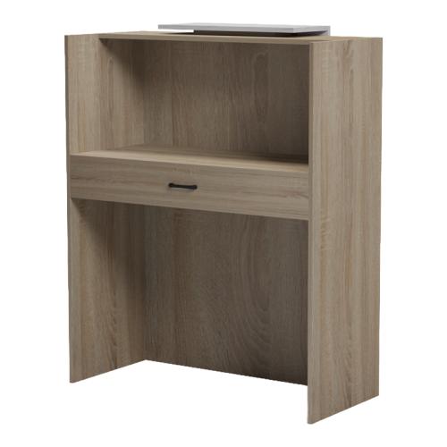 Γραφείο reception Zowel pakoworld με led sonoma-λευκή όψη μαρμάρου 90x40x110εκ