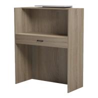 Γραφείο reception Zowel pakoworld με led sonoma-λευκή όψη μαρμάρου 90x40x110εκ