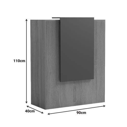 Γραφείο reception Zowel pakoworld με led sonoma-λευκή όψη μαρμάρου 90x40x110εκ