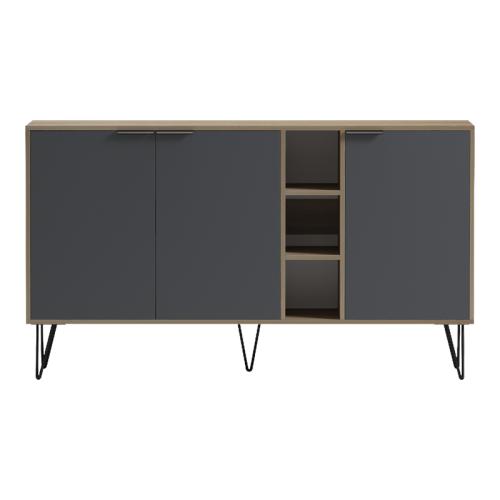 Μπουφές Balain pakoworld sonoma-ανθρακί 142x35.5x83εκ