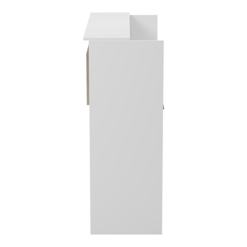 Γραφείο reception Optima pakoworld με led λευκό-sonoma 110x40x110εκ