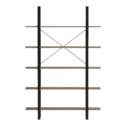 Βιβλιοθήκη-Ραφιέρα Loftie pakoworld sonoma-μαύρο μέταλλο 126x28x165εκ