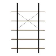 Βιβλιοθήκη-Ραφιέρα Loftie pakoworld sonoma-μαύρο μέταλλο 126x28x165εκ