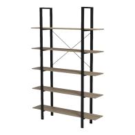 Βιβλιοθήκη-Ραφιέρα Loftie pakoworld sonoma-μαύρο μέταλλο 126x28x165εκ