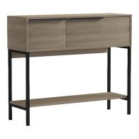 Κονσόλα Nordic pakoworld σε sonoma-μαύρη απόχρωση 90x29,5x76εκ