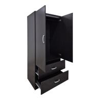 Ντουλάπα δίφυλλη με 2 συρτάρια Alvia pakoworld wenge 80x51.5x180εκ