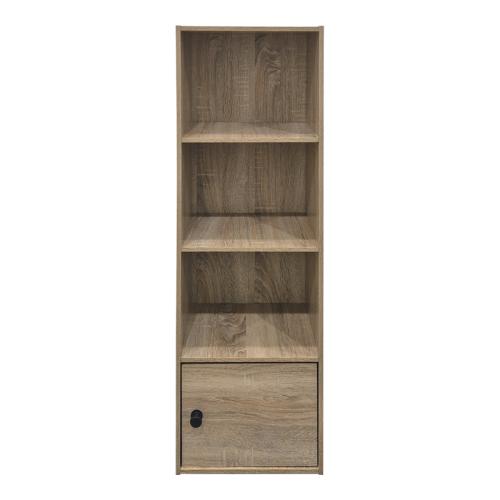 Βιβλιοθήκη-στήλη Lenobia pakoworld με ντουλάπι sonoma 30.5x24x95εκ