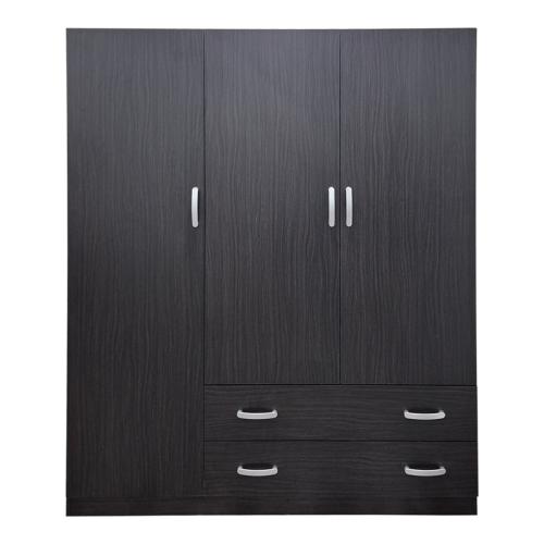 Ντουλάπα τρίφυλλη με 2 συρτάρια Alvia pakoworld wenge150x51x180εκ