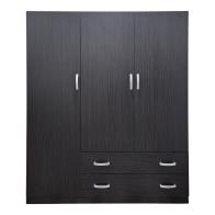 Ντουλάπα τρίφυλλη με 2 συρτάρια Alvia pakoworld wenge150x51x180εκ