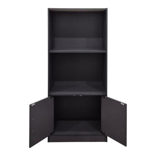 Βιβλιοθήκη Tekaro pakoworld ανθρακί 60x30x120εκ