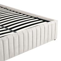 Κρεβάτι διπλό Zilin pakoworld ύφασμα μπεζ με αποθηκευτικό χώρο 160x200εκ