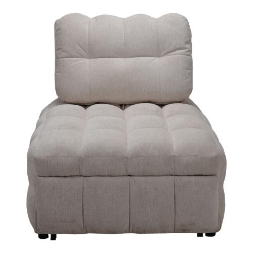 Πολυθρόνα-κρεβάτι Jelica pakoworld γκρι-μπεζ ύφασμα 88x110x86εκ