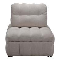 Πολυθρόνα-κρεβάτι Jelica pakoworld γκρι-μπεζ ύφασμα 88x110x86εκ