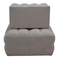 Πολυθρόνα-κρεβάτι Jelica pakoworld γκρι-μπεζ ύφασμα 88x110x86εκ