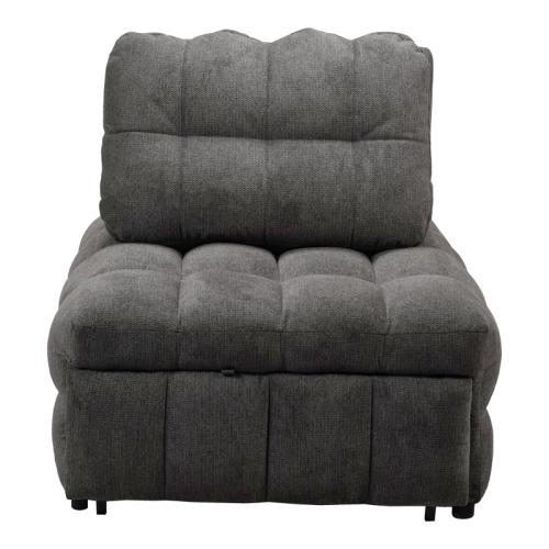 Πολυθρόνα-κρεβάτι Jelica pakoworld γκρι ύφασμα 88x110x86εκ