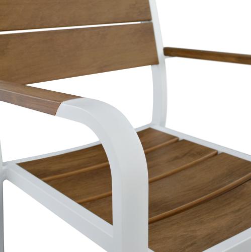 ΣΕΤ ΤΡΑΠΕΖΑΡΙΑΣ TABER HM10738.01 ΤΡΑΠΕΖΙ & 6 ΠΟΛΥΘΡΟΝΕΣ-ΑΛΟΥΜΙΝΙΟ & POLYWOOD-ΛΕΥΚΟ