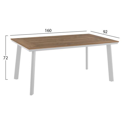 ΣΕΤ ΤΡΑΠΕΖΑΡΙΑΣ TABER HM10737.01 ΤΡΑΠΕΖΙ & 6 ΠΟΛΥΘΡΟΝΕΣ-ΑΛΟΥΜΙΝΙΟ & POLYWOOD-ΛΕΥΚΟ