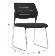 ΚΑΡΕΚΛΑ ΕΠΙΣΚΕΠΤΗ TRABBEL HM1211.01 MESH ΥΦΑΣΜΑ ΜΑΥΡΟ-ΜΕΤΑΛΛΙΚΑ ΠΟΔΙΑ 49x59x82Υεκ