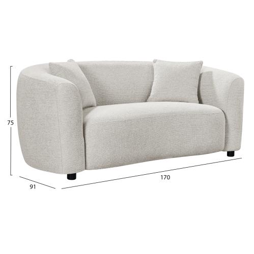 ΚΑΝΑΠΕΣ 2-ΘΕΣΙΟΣ NORD HM3322.02 ΑΝΟΙΧΤΟ ΜΠΕΖ ΥΦΑΣΜΑ 170x91x75Υεκ.