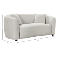 ΚΑΝΑΠΕΣ 2-ΘΕΣΙΟΣ NORD HM3322.02 ΑΝΟΙΧΤΟ ΜΠΕΖ ΥΦΑΣΜΑ 170x91x75Υεκ.