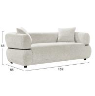 ΚΑΝΑΠΕΣ 2-ΘΕΣΙΟΣ ARCTIS HM3328.02 ΑΝΟΙΧΤΟ ΜΠΕΖ ΥΦΑΣΜΑ 169x88x68Υεκ.