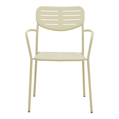 Πολυθρόνα Deraby pakoworld στοιβαζόμενη κρεμ μέταλλο 56x45.5x83εκ
