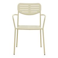 Πολυθρόνα Deraby pakoworld στοιβαζόμενη κρεμ μέταλλο 56x45.5x83εκ