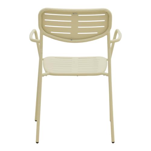 Πολυθρόνα Deraby pakoworld στοιβαζόμενη κρεμ μέταλλο 56x45.5x83εκ