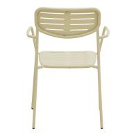 Πολυθρόνα Deraby pakoworld στοιβαζόμενη κρεμ μέταλλο 56x45.5x83εκ