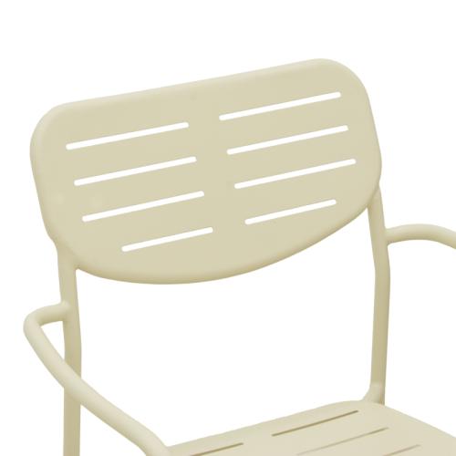 Πολυθρόνα Deraby pakoworld στοιβαζόμενη κρεμ μέταλλο 56x45.5x83εκ