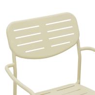 Πολυθρόνα Deraby pakoworld στοιβαζόμενη κρεμ μέταλλο 56x45.5x83εκ