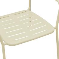 Πολυθρόνα Deraby pakoworld στοιβαζόμενη κρεμ μέταλλο 56x45.5x83εκ