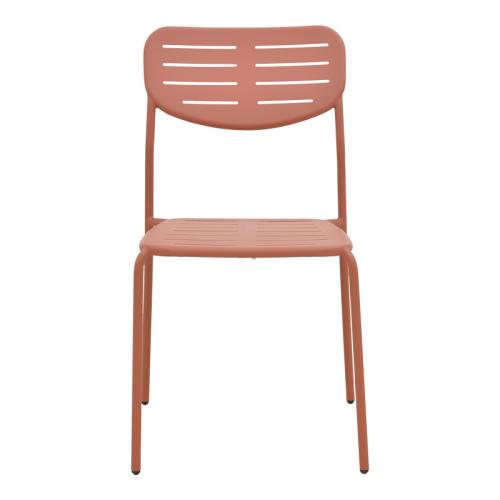 Καρέκλα Deraby pakoworld στοιβαζόμενη terracotta μέταλλο 52.5x45.5x83εκ