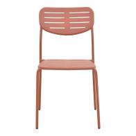 Καρέκλα Deraby pakoworld στοιβαζόμενη terracotta μέταλλο 52.5x45.5x83εκ