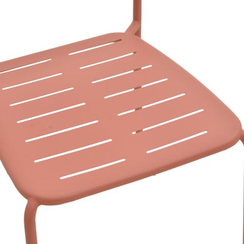 Καρέκλα Deraby pakoworld στοιβαζόμενη terracotta μέταλλο 52.5x45.5x83εκ