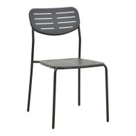 Καρέκλα Deraby pakoworld στοιβαζόμενη μαύρο μέταλλο 52.5x45.5x83εκ