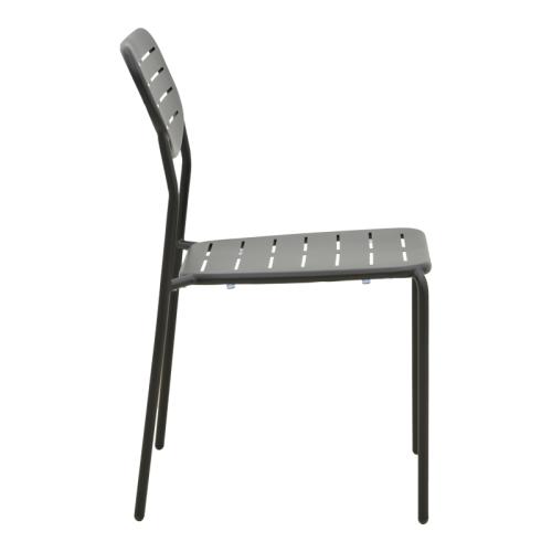 Καρέκλα Deraby pakoworld στοιβαζόμενη μαύρο μέταλλο 52.5x45.5x83εκ