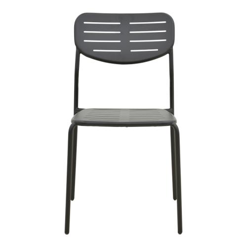 Καρέκλα Deraby pakoworld στοιβαζόμενη μαύρο μέταλλο 52.5x45.5x83εκ