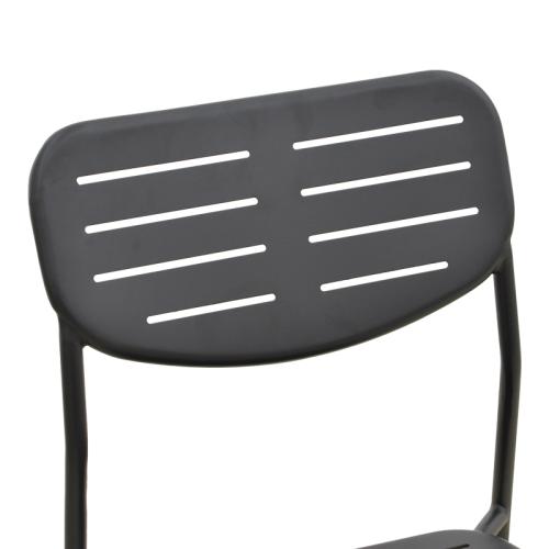 Καρέκλα Deraby pakoworld στοιβαζόμενη μαύρο μέταλλο 52.5x45.5x83εκ