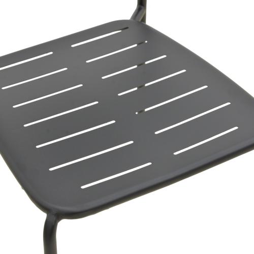 Καρέκλα Deraby pakoworld στοιβαζόμενη μαύρο μέταλλο 52.5x45.5x83εκ