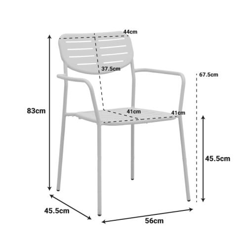 Πολυθρόνα Deraby pakoworld στοιβαζόμενη μαύρο μέταλλο 56x45.5x83εκ