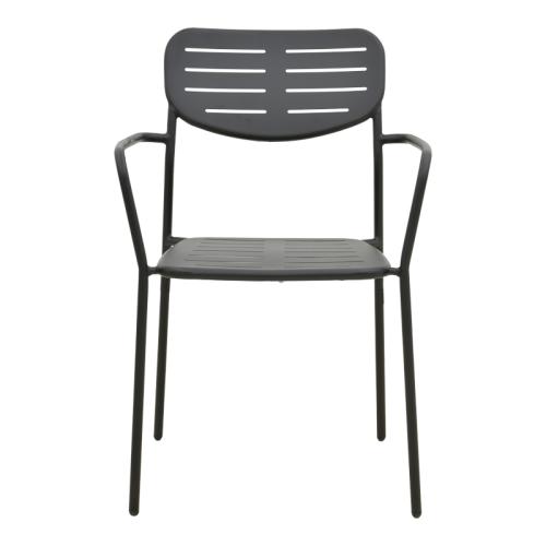 Πολυθρόνα Deraby pakoworld στοιβαζόμενη μαύρο μέταλλο 56x45.5x83εκ