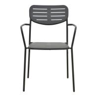 Πολυθρόνα Deraby pakoworld στοιβαζόμενη μαύρο μέταλλο 56x45.5x83εκ