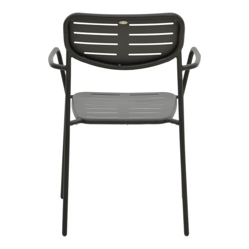 Πολυθρόνα Deraby pakoworld στοιβαζόμενη μαύρο μέταλλο 56x45.5x83εκ