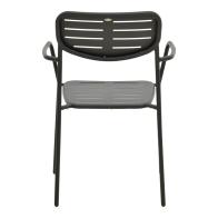 Πολυθρόνα Deraby pakoworld στοιβαζόμενη μαύρο μέταλλο 56x45.5x83εκ