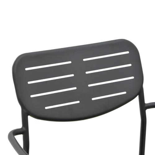 Πολυθρόνα Deraby pakoworld στοιβαζόμενη μαύρο μέταλλο 56x45.5x83εκ