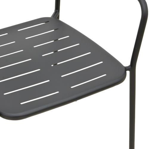 Πολυθρόνα Deraby pakoworld στοιβαζόμενη μαύρο μέταλλο 56x45.5x83εκ