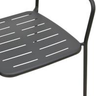 Πολυθρόνα Deraby pakoworld στοιβαζόμενη μαύρο μέταλλο 56x45.5x83εκ